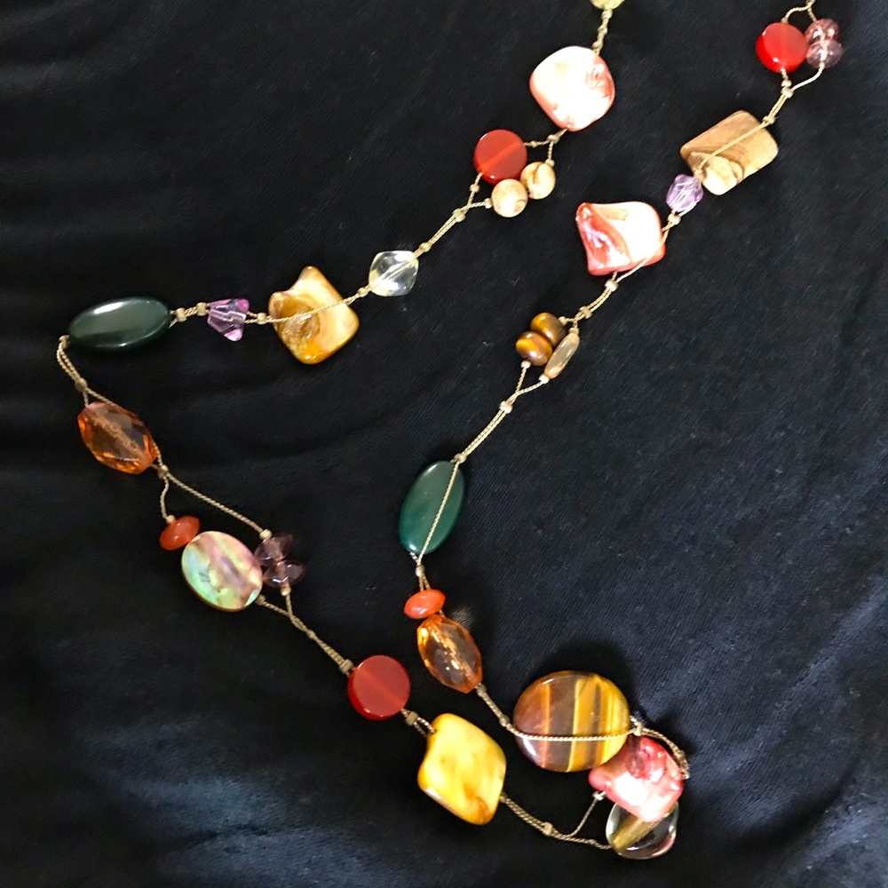 * must bundle to get $4 price* multi colored gem and bead necklace